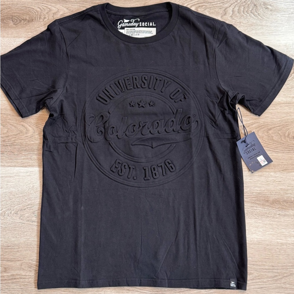Gameday Social University of Colorado Buffaloes Embossed 100% Cotton T-Shirt